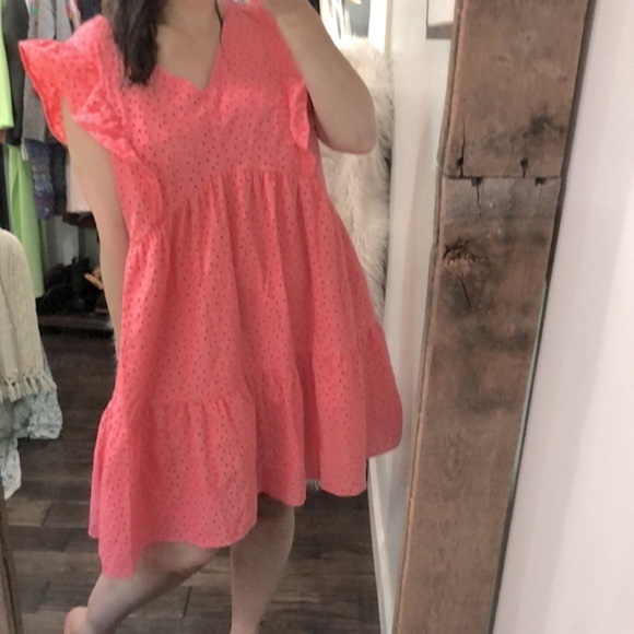 Time and Tru summer coral eyelet dress size 22 new with tags - Picture 3 of 10